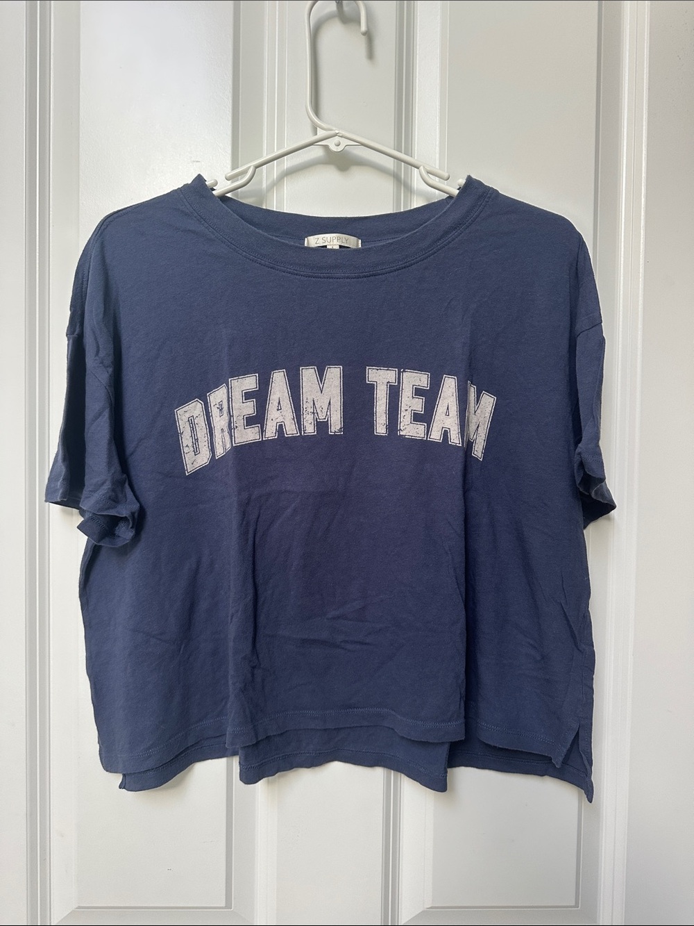 Z Supply Navy 'Dream Team' Cropped Graphic Tee